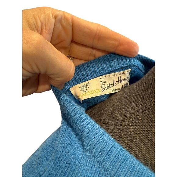 Braemar for The Scotch House Mens 40 Blue 100% Lambswool Pullover Sweater READ - Picture 7 of 7